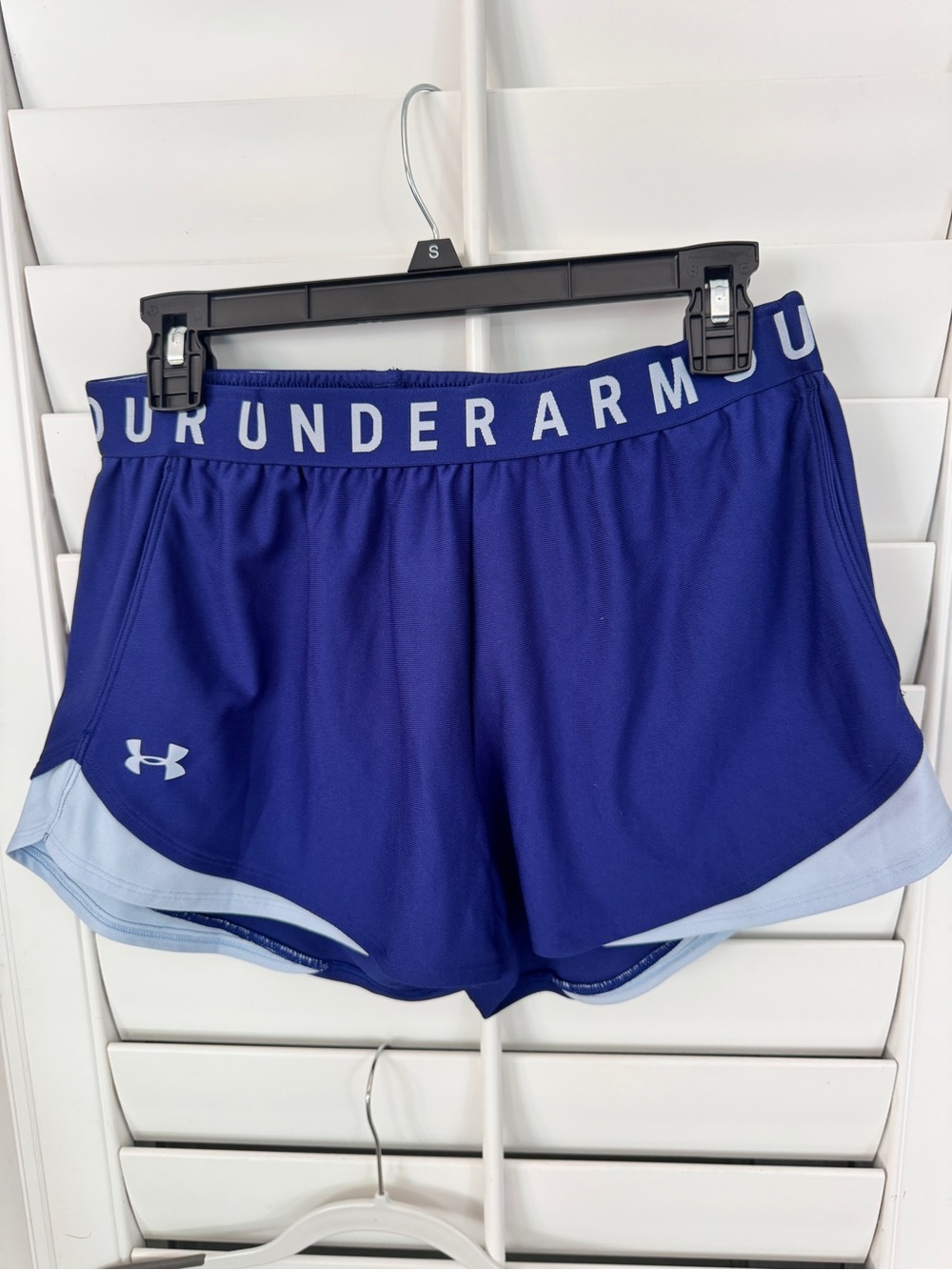 Under Armour Royal Blue Women's Athletic Shorts with Light Blue Trim